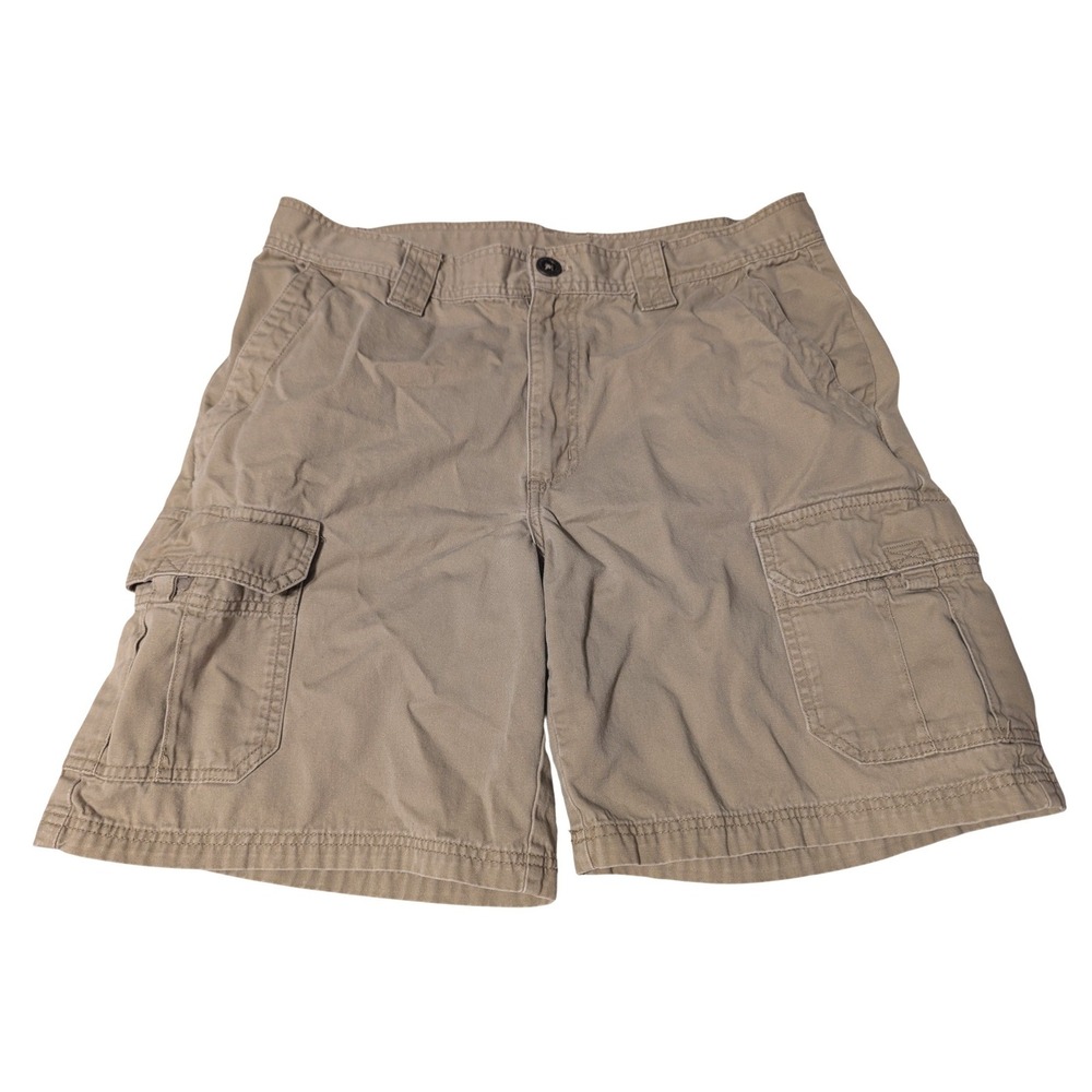 Columbia‎ Mens Khaki Cotton Twill Cargo Shorts Size 33 Tan Utility 8 Inch Inseam